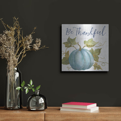 'Fall Splendor 4 Navy' by Silvia Vassileva Metal Wall Art, 12" x 12"