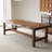 Brown Rectangular Solid Wood Trestle Dining Table-804953043