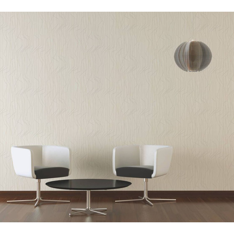 Concord 33' L x 21" W Wallpaper Roll, Cream
