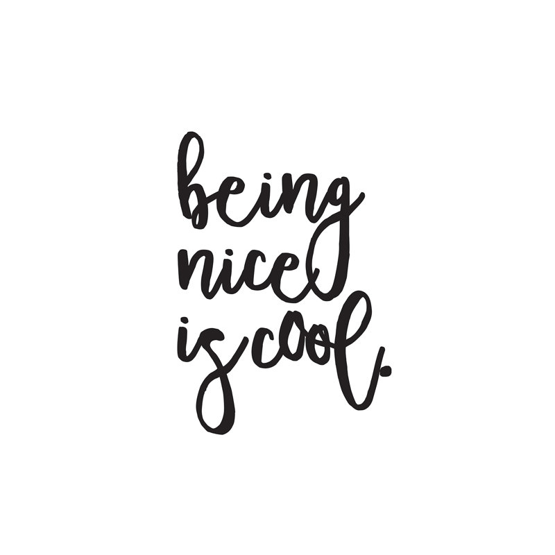 Being Nice Is Cool. - Wrapped Canvas Print, 30.48 cm H x 45.72 cm W