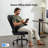 Ergonomic Computer Desk Chair With Adjustable Flip-up Arms, Lumbar Support Swivel Task Chair With Rocking Function-1137496207