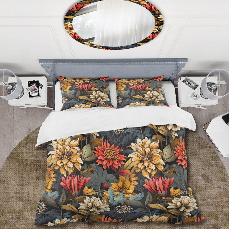 Literie Urban Multicolor Palette Flowers II, Housse de couette pour très grand lit et 2 très