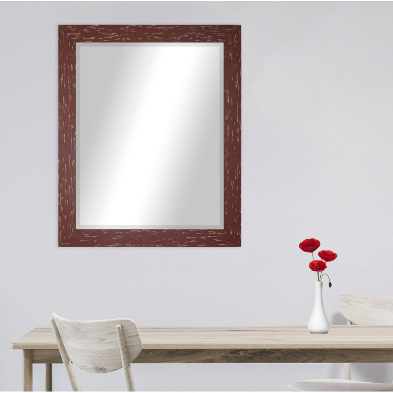 Miroir de salle de bain Carlea, H 45 po x l 39 po, Rouge brique