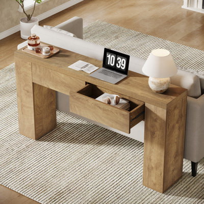 Console moderne avec tiroir, table d'entrée étroite avec rangement pour le couloir ou le salon