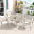 Outdoor Round Patio Table For 4 - 6, All Weather Metal With Umbrella Hole Lawn, Garden, Backyard. Powder Coating Rust Protection, Bent Leg Design Aesthetics And Stability, Non Marring Foot Caps.-1495325889