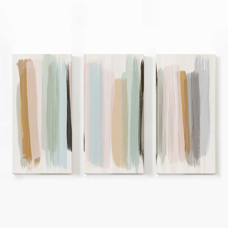 Panache pastel | Impression sur toile 3 panneaux, H 36 po x l 54 po