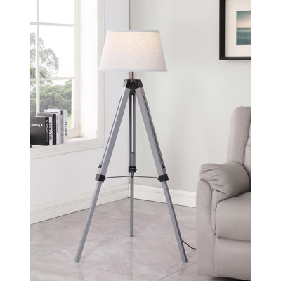 Lampe trépied 56 po gris