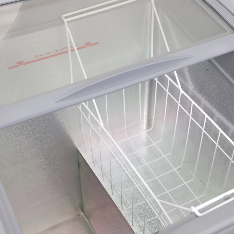 Compact White Glass Top Commercial Refrigerator Freezer