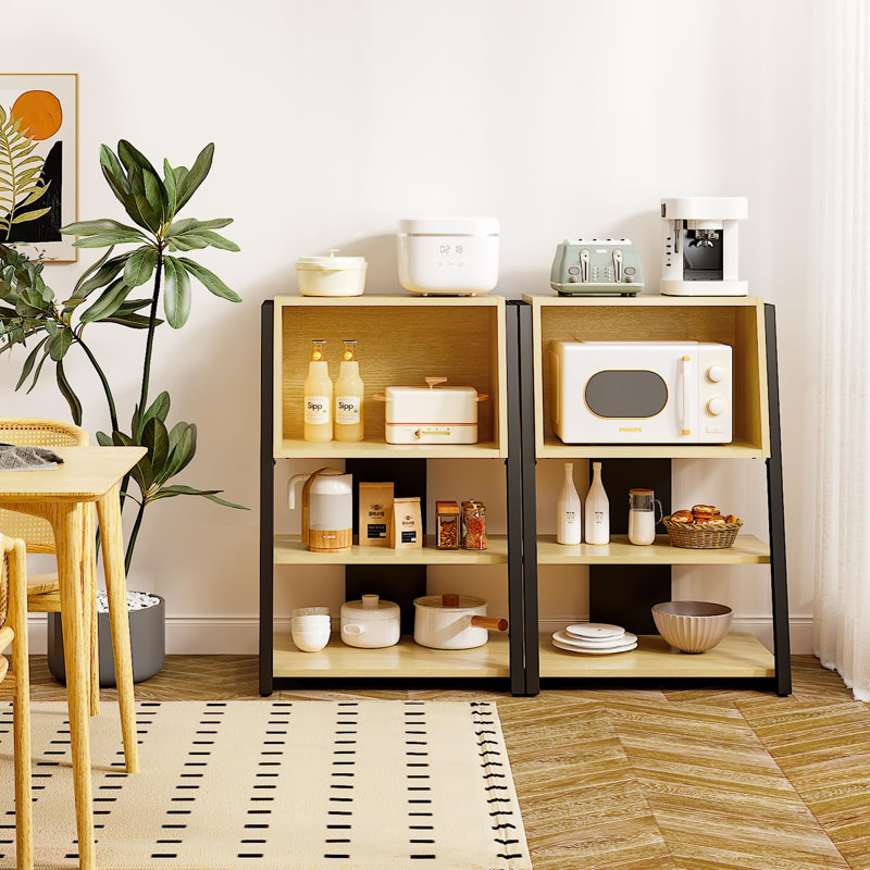 Bookshelf 4-Layer Bookcase/Storage Shelf, Suitable For Printer Stand, Hi-Fi Stand, Record Player Stand, Yellow