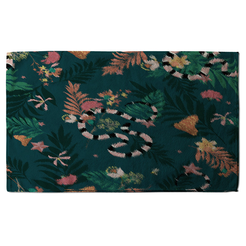 Cotton Floral Waffle Tea Towel Kitchen Towel