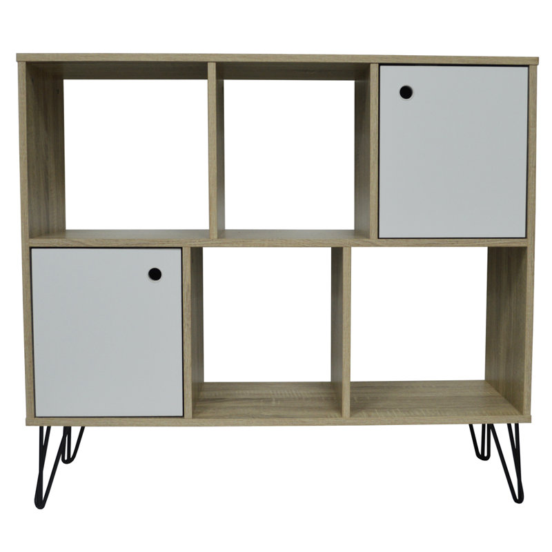 40731 87cm H x 98.5cm W Cube Bookcase, Oak/White