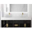 Meuble-lavabo mural moderne de luxe avec comptoir à surface solide de 60 po et vasque ronde en verre-103233078
