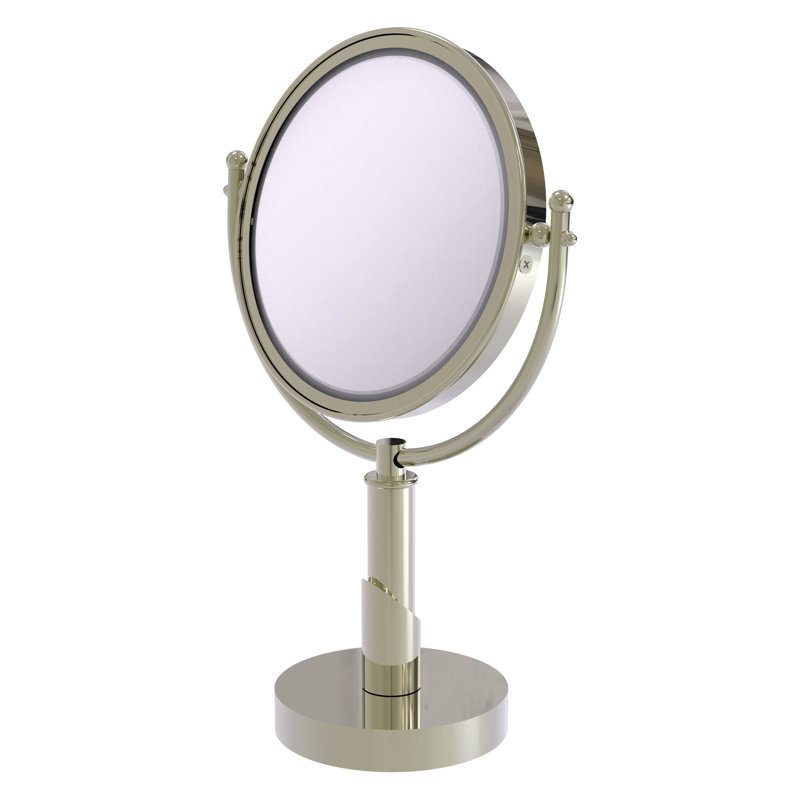 Miroir de maquillage/rasage à loupe Soho, Nickel poli, 5X