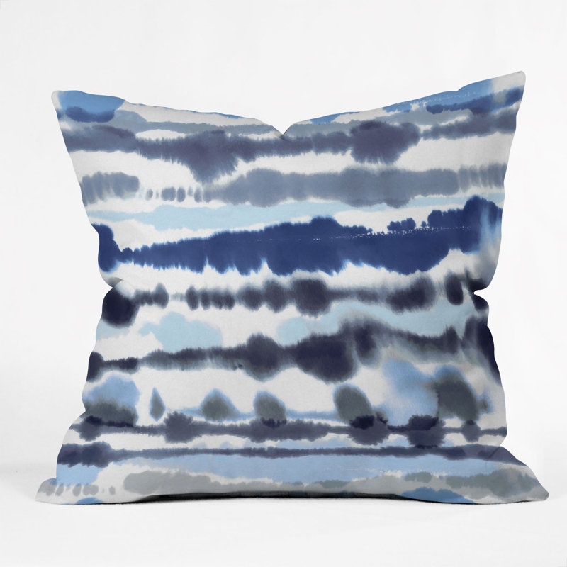 Ninola Design Soft Relaxing Lines Throw Pillow, 18" x 18", Blue/Gray
