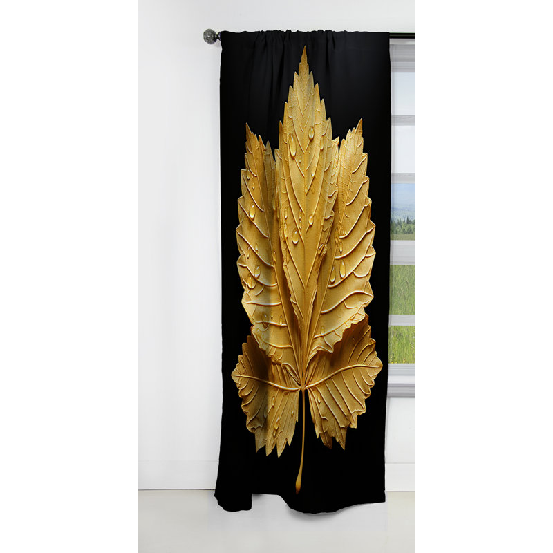 Goodrum - Rideau à feuilles - Rideau occultant à motif floral - 1 panneau, L 52 po x L 63 po