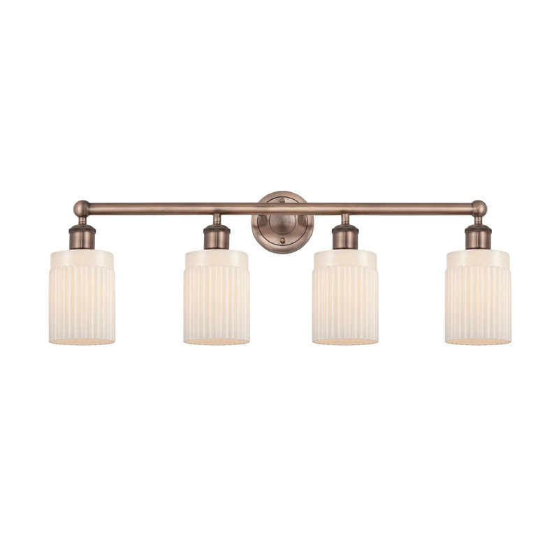 Kamena 4 - Light Dimmable Vanity Light, Matte White, Antique Copper