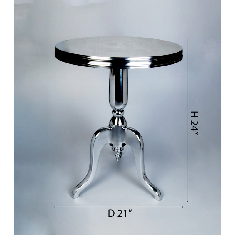 Table d'appoint en aluminium argenté