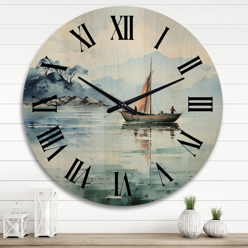 Horloge murale en bois massif Kerris, Très grand
