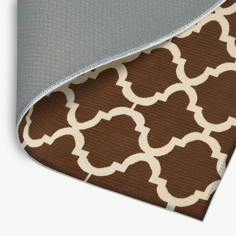 Trellis Brown Indoor and Outdoor Area Rug, Rectangle 8' x 10'