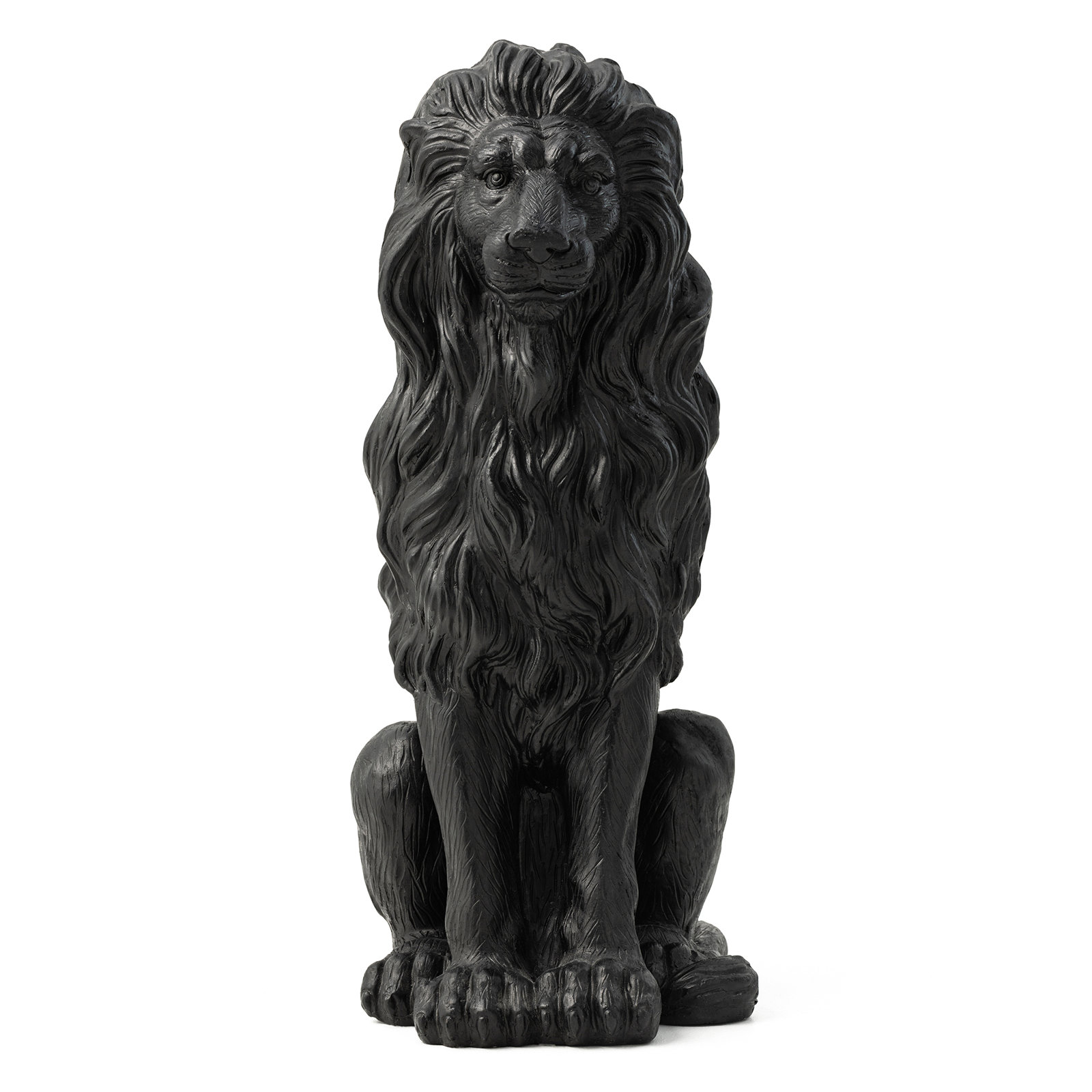 Irizarry Weather Resistant MGO Lion Garden Statue, Black, 1, 20.5" H x 14.25" W x 9.75" D