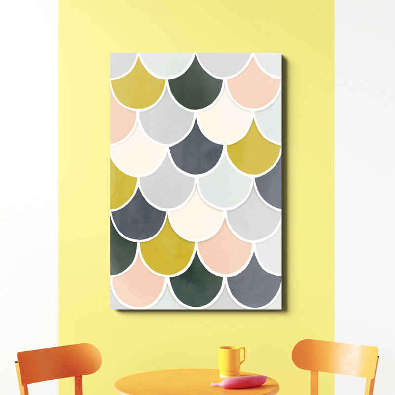 «Pastel Scallops II», peinture sur toile, H 48 po x l 32 po