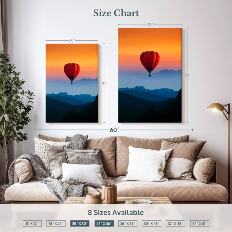 Mehar Hot Air Balloon Sunset Flight, 36" H x 24" W