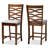 Upholstered Counter Stool with Solid Wood Frame