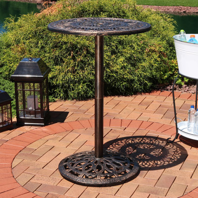 Nyla Round Iron Outdoor Bar Table