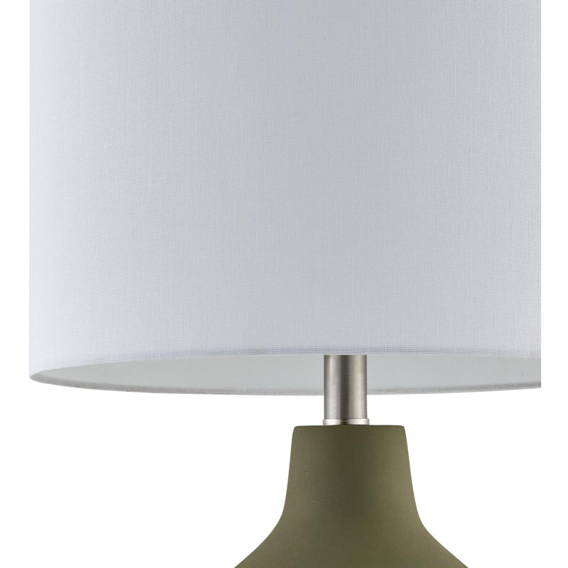 Lampe de table Lockwood, Vert, Blanc / Blanc
