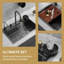 Évier de cuisine en acier inoxydable noir, avec 5 trous d'installation et robinet cascade, bonde à droite et ensemble d'accessoires, style moderne multifonctionnel