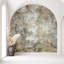 City Romance Collection Beige Floral 6-Panel Wall Mural