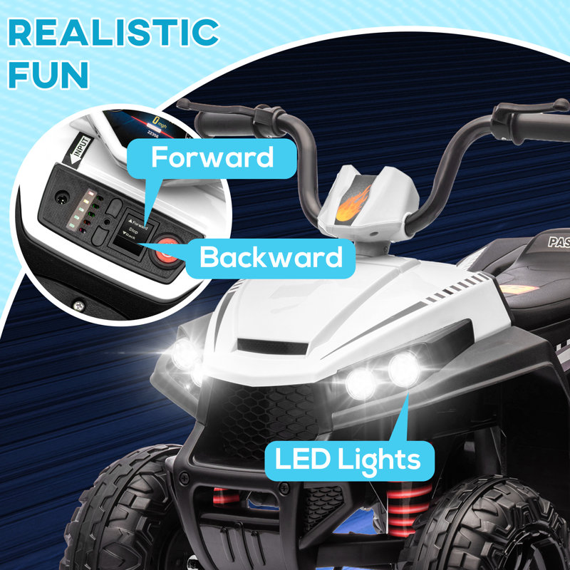 Suspension pour enfant à 4 roues 12V, Blanc