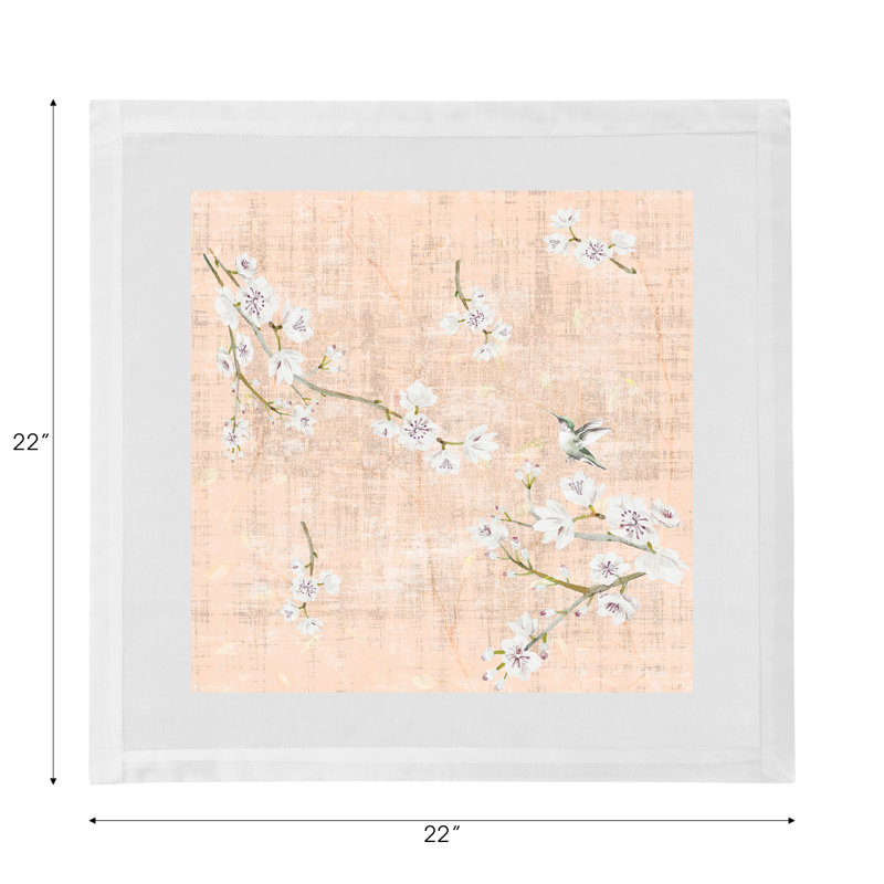 Blossom Fantasia Hemstitch 22" Linen/Cotton Napkin, Romance