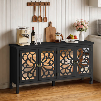 Buffet 63 "sculpté avec porte miroir