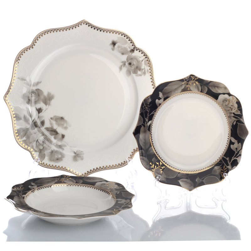 Service de table en porcelaine tendre 18 pièces Radabaugh, service pour 6
