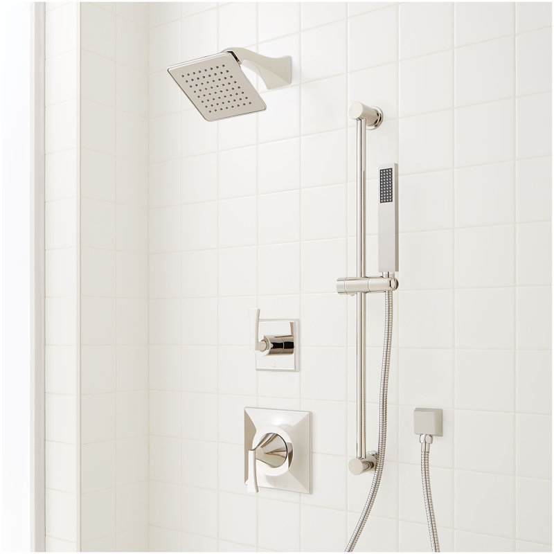 Vilamonte Pressure Balance Shower System with Slide Bar and Hand Shower - Polished Nickel, Polished Nickel