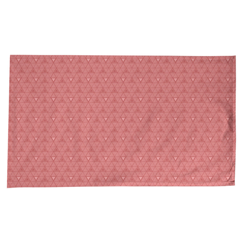 Nappe géométrique en coton - Triangles dessinés à la main, collection Jordao, lavable à la machine, L 102 po x l 58 po, Rouge
