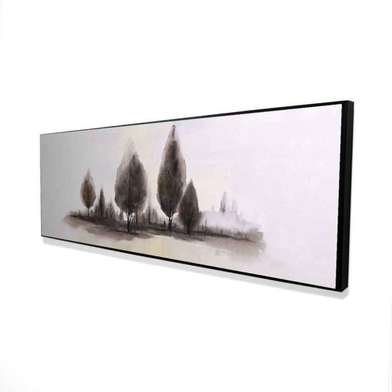 Illustration de paysages encadrés, toile encadrée bleue