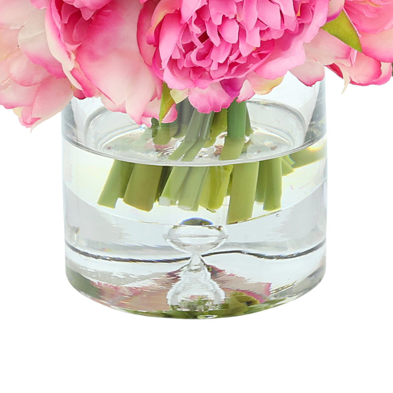 Peonies, Tulips and Hydrangeas in Glass Vase