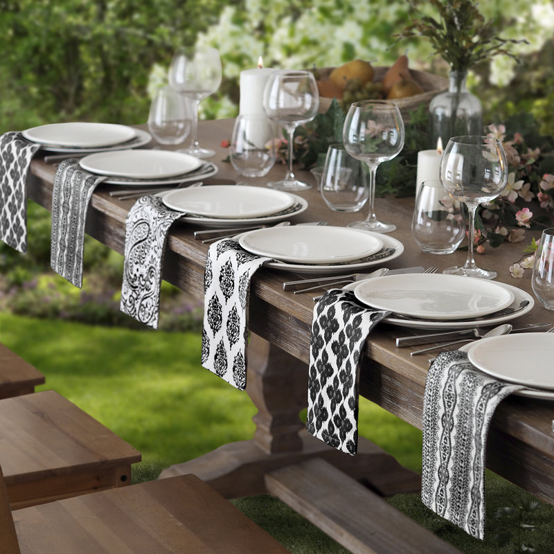 Ensemble de 24 serviettes de table Queanbeyan, Noir