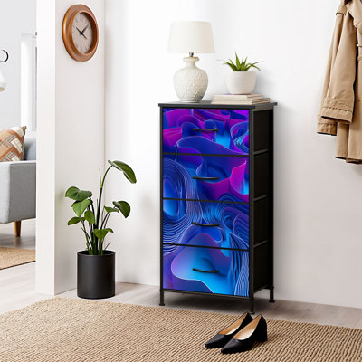 Commode pour commode de chambre à coucher pour garde-robe abstraite à spirale ondulée en 3D
