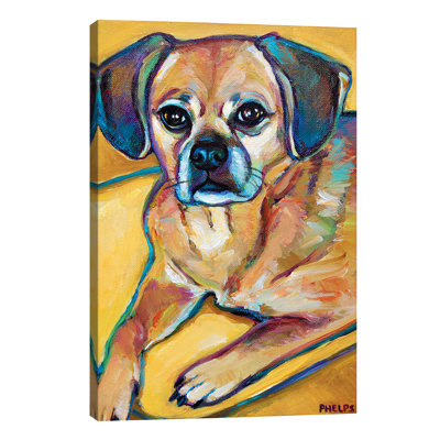 Puggle by Robert Phelps - Wrapped Canvas Painting