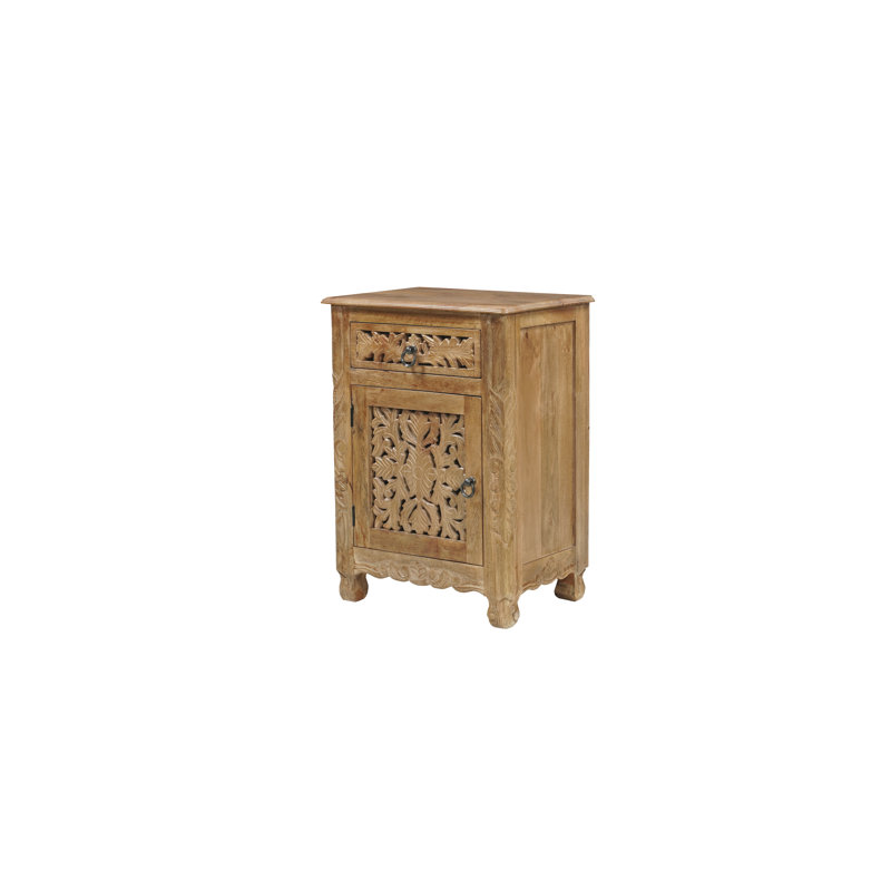  Harleen 22'' W Solid Wood Nightstand, Left, Brown