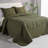 Classic Solid Floral King Quilt Set Bedding Set King Bedspread with Shams(Olive Green 106"x96")-119238089-119238091