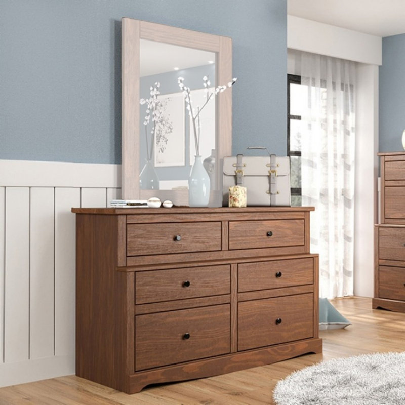 Commode 6 tiroirs Izzi, Acajou