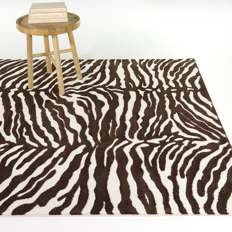 Tapis à imprimé animal Tayali, Chocolat, 7 pi 10 po x 10 pi