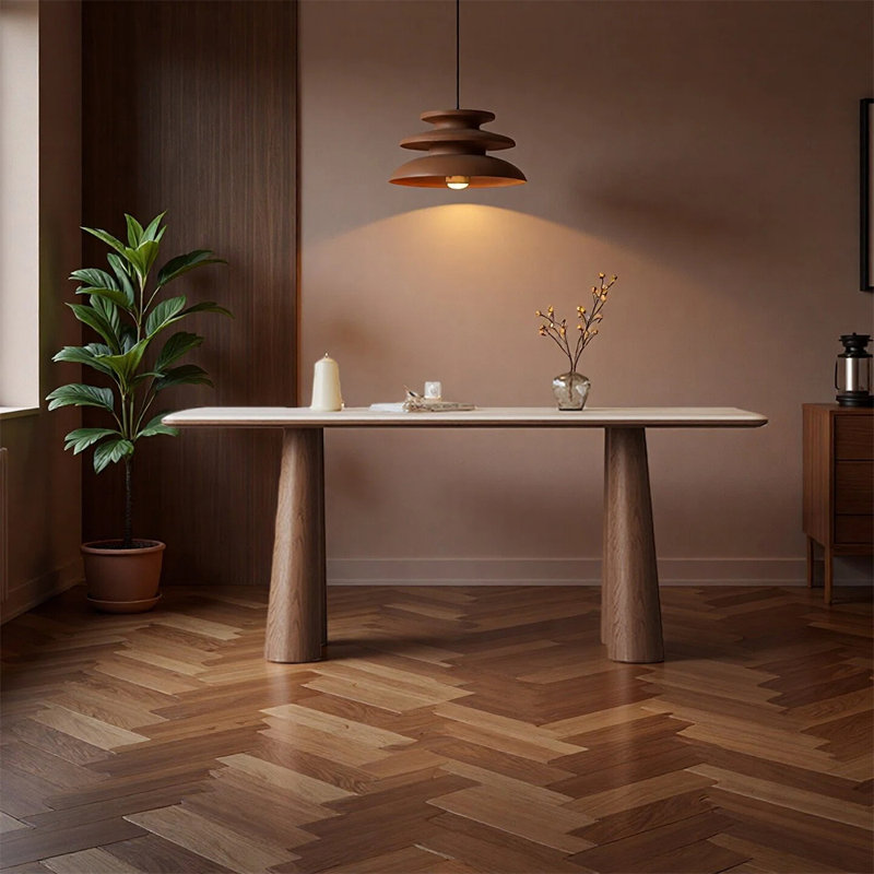 Modern Elegant Rectangular Dining Table, 29.52"H x 62.99"L x 31.49"W