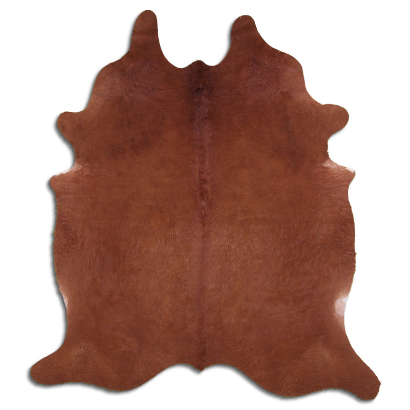 Tapis en cuir de vache brun personnalisé, Nouveauté 5 pi 8 po x 6 pi 7 po