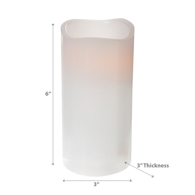 Ensemble de 3 bougies blanches avec minuterie à DEL, H 6 po x l 3 po x P 3 po