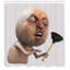 Rideau de douche à décoration grumpy en colère et crochets longs face-44339459